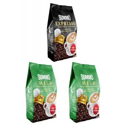 Summo 1 Adet Espresso ve 2 Adet Mild 108’li Avantaj Paketi (36X3 Paket) Senseo Pads Kahve 