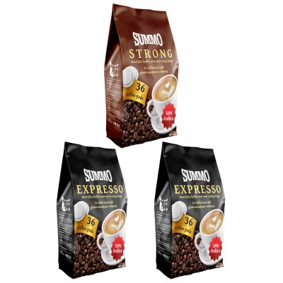 Summo 1 Adet Strong ve 2 Adet Espresso 108’li Avantaj Paketi (36X3 Paket) Senseo Pads Kahve 