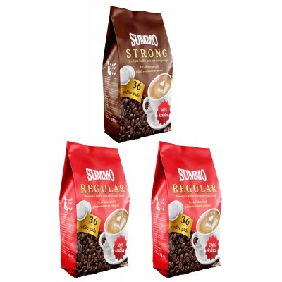 Summo 1 Adet Strong ve 2 Adet Regular 108’li Avantaj Paketi (36X3 Paket) Senseo Pads Kahve 