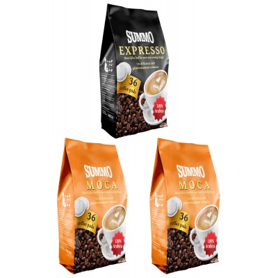 Summo 1 Adet Espresso ve 2 Adet Moca 108’li Avantaj Paketi (36X3 Paket) Senseo Pads Kahve Summo 1 Adet Espresso ve 2 Adet Moca 108’li Avantaj Paketi (36X3 Paket) Senseo Pads Kahve