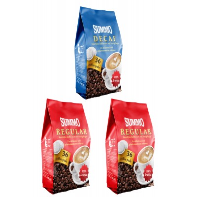 Summo 1 Adet Decaf ve 2 Adet Regular 108’li Avantaj Paketi (36X3 Paket) Senseo Pad Kahve