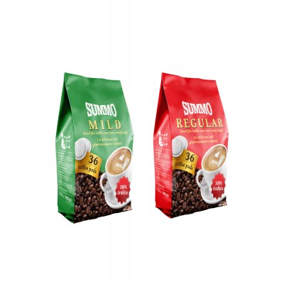 Summo Senseo 1 Adet Regular ve 1 Adet Mild 72'li Avantaj Paketi (36X2 Paket) Pad Kahve Summo Senseo 1 Adet Regular ve 1 Adet Mild 72'li Avantaj Paketi (36X2 Paket) Pad Kahve
