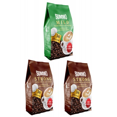 Summo 1 Adet Mild ve 2 Adet Strong 108’li Avantaj Paketi (36X3 Paket) Senseo Pads Kahve 