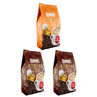 Summo 1 Adet Moca ve 2 Adet Strong 108’li Avantaj Paketi (36X3 Paket) Senseo Pad Kahve