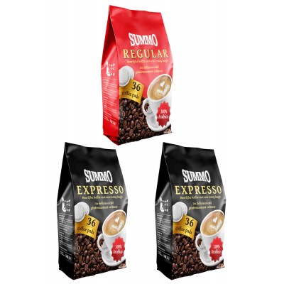 Summo 1 Adet Regular ve 2 Adet Espresso 108'li Avantaj Paketi (36X3 Paket) Senseo Pads Kahve Summo 1 Adet Regular ve 2 Adet Espresso 108'li Avantaj Paketi (36X3 Paket) Senseo Pads Kahve