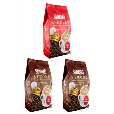Summo 1 Adet Regular ve 2 Adet Strong 108'li Avantaj Paketi (36X3 Paket) Senseo Pads Kahve